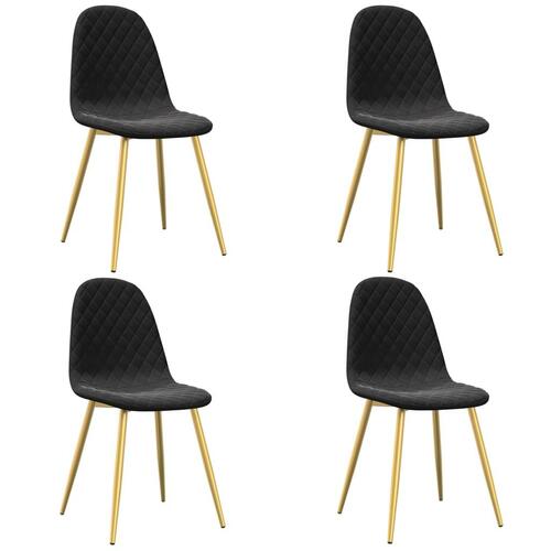Spisebordsstole 4 stk. velour sort