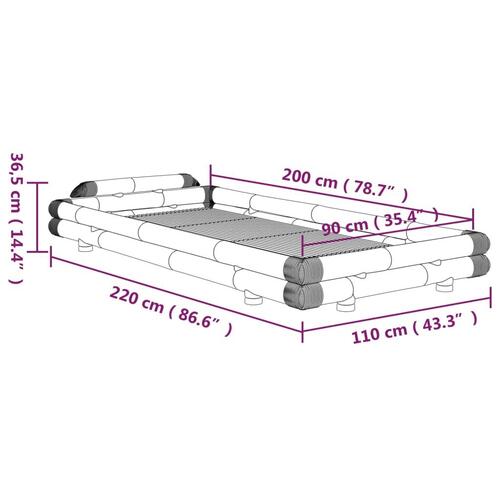 Sengeramme 90x200 cm bambus