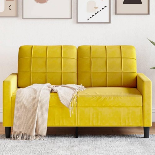 2-personers sofa 120 cm i fløjl - gul