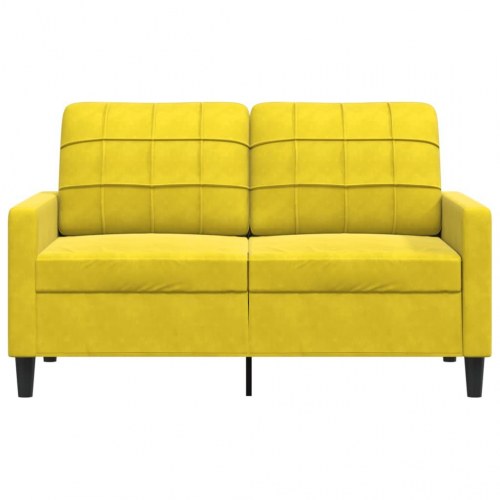 2-personers sofa 120 cm i fløjl - gul