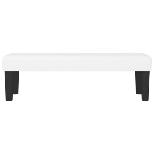 Bænk 100x30x30 cm kunstlæder hvid