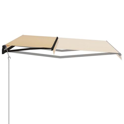 Markise med automatisk betjening 600x300 cm gul og hvid