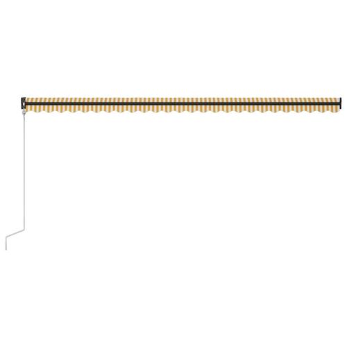 Markise med automatisk betjening 600x300 cm gul og hvid