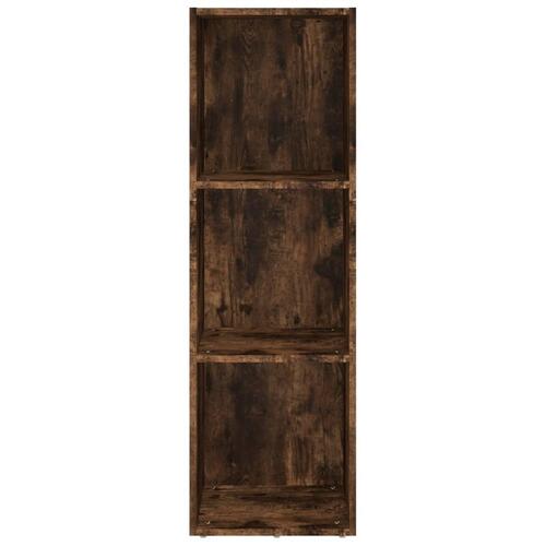 Bogreol/tv-bord 36x30x114 cm konstrueret træ røget egetræsfarve