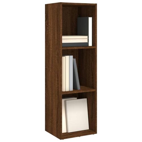 Bogreol/tv-skab 36x30x114 cm konstrueret træ brunt egetræ