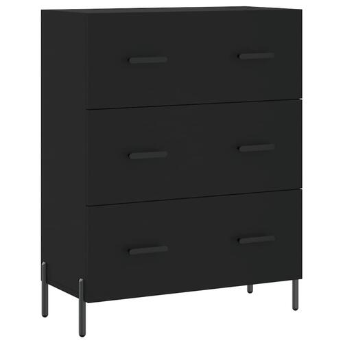 Højskab 69,5x34x180 cm konstrueret træ sort