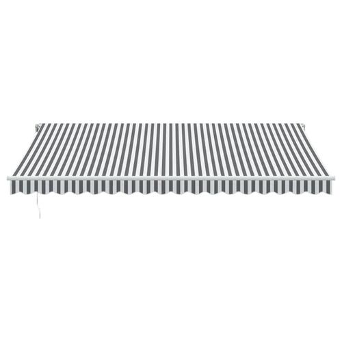 Markise m. LED 450x300 cm automatisk betjening antracitgrå hvid
