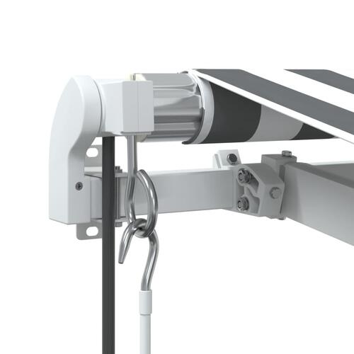 Markise m. LED 450x300 cm automatisk betjening antracitgrå hvid