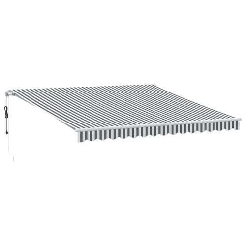 Markise m. LED 400x300 cm automatisk betjening antracitgrå hvid