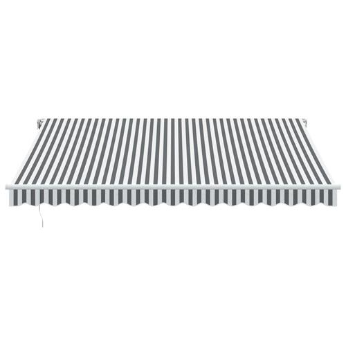 Markise m. LED 400x300 cm automatisk betjening antracitgrå hvid