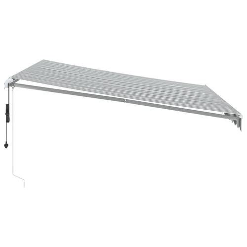 Markise m. LED 400x300 cm automatisk betjening antracitgrå hvid