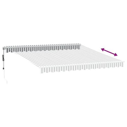 Markise m. LED 400x300 cm automatisk betjening antracitgrå hvid