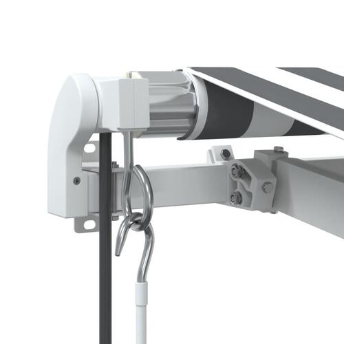 Markise m. LED 400x300 cm automatisk betjening antracitgrå hvid
