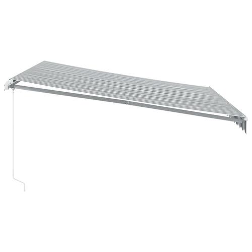 Markise m. LED 400x350 cm manuel betjening antracitgrå og hvid