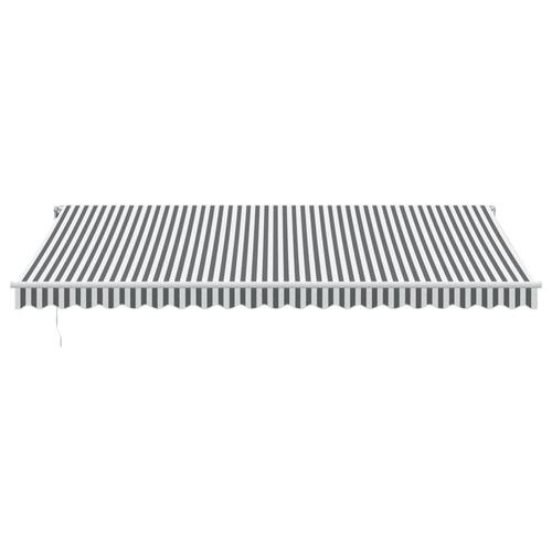 Markise m. LED 500x350 cm automatisk betjening antracitgrå hvid