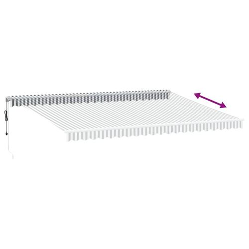 Markise m. LED 500x350 cm automatisk betjening antracitgrå hvid
