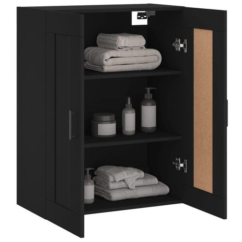 Vægskab 69,5x34x90 cm konstrueret træ sort