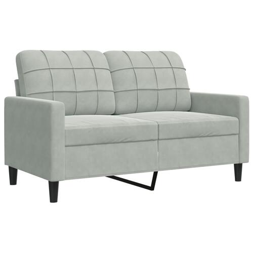 3 personers sofa med hynder velour lysegrå