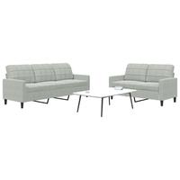 2 personers sofa med hynder velour lysegrå