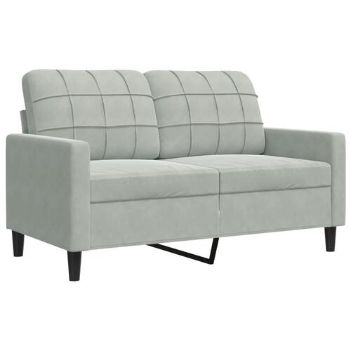 2 personers sofa med hynder velour lysegrå