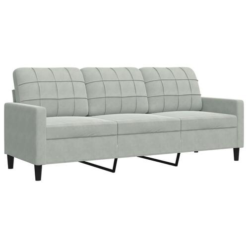 2 personers sofa med hynder velour lysegrå