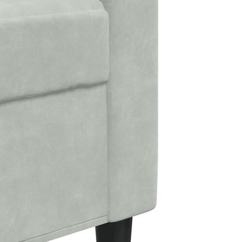 2 personers sofa med hynder velour lysegrå