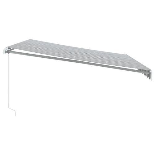 Markise m. LED 450x350 cm manuel betjening antracitgrå og hvid