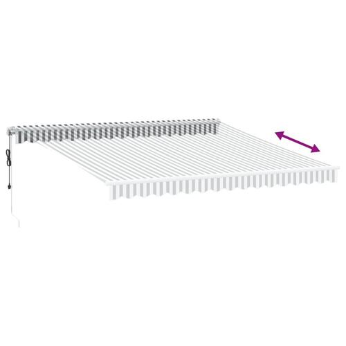 Markise m. LED 400x350 cm automatisk betjening antracitgrå hvid