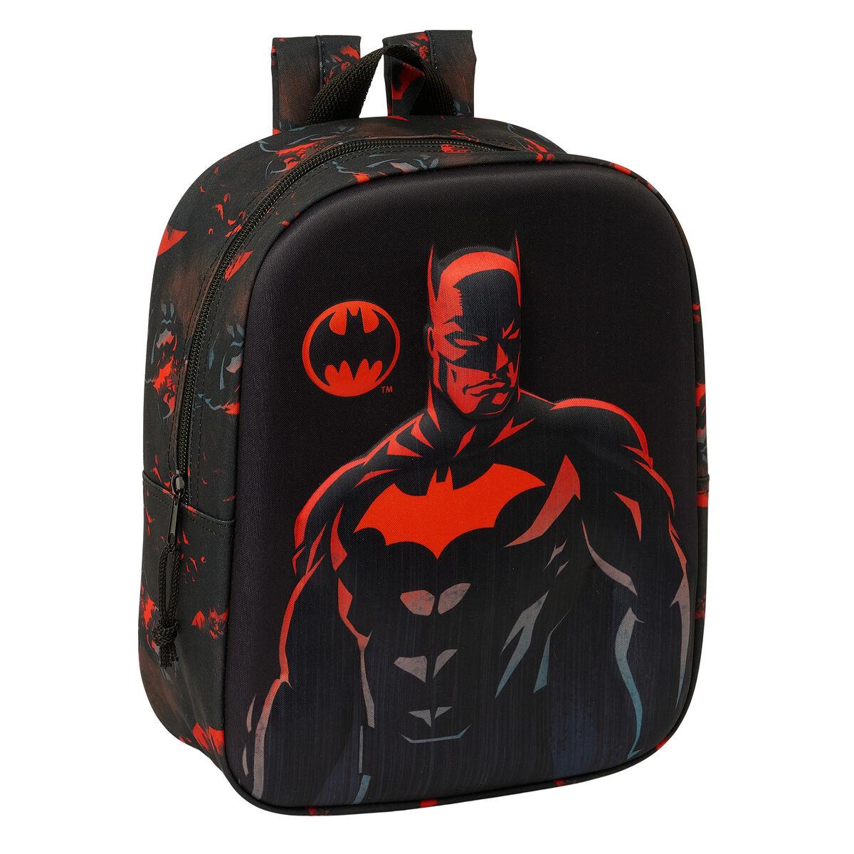 Batman skoletaske 3D - sort, 22 × 27 × 10 cm billede