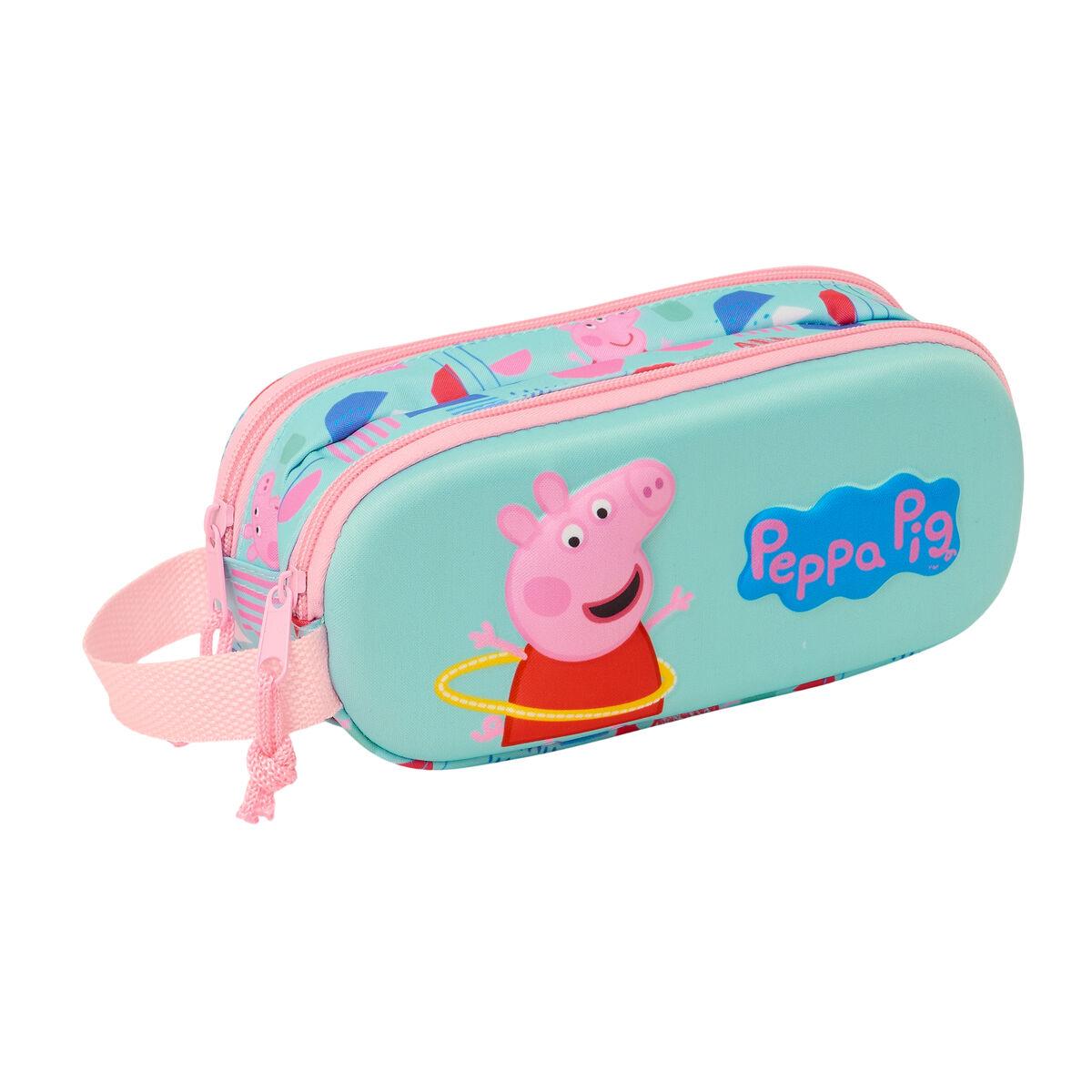 Peppa Pig penalhus - Dobbelt carry-all, grøn/pink, 3D (21 × 8 × 6 cm)
