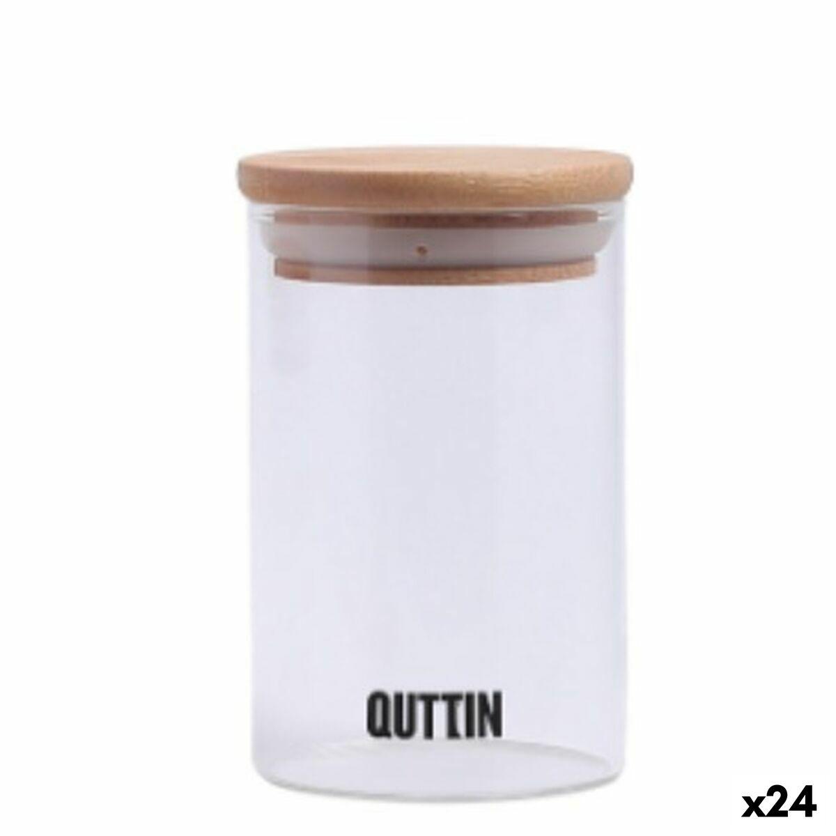 Quttin gennemsigtig glaskrukke 250 ml med bambuslåg - 6,5 × 11 cm (24 stk.)