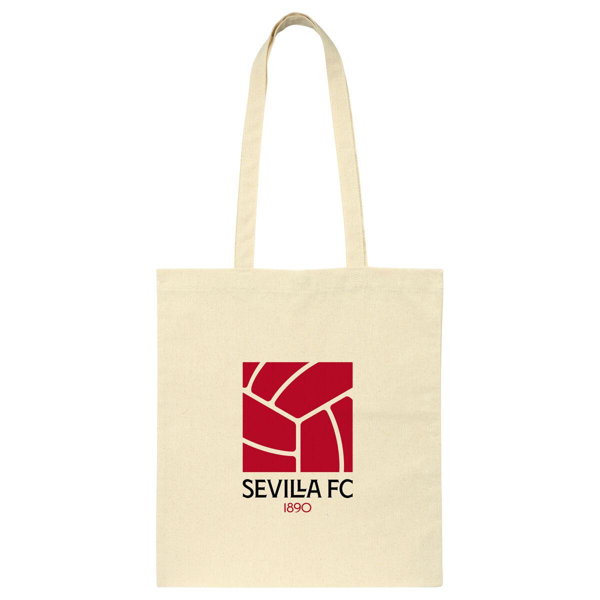 Tote bag i bomuld - Sevilla Fútbol Club, beige