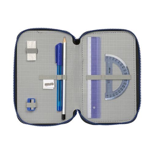 Tredobbelt Penalhus Naruto Ninja Blå Sort 12,5 x 19,5 x 5,5 cm 36 Dele