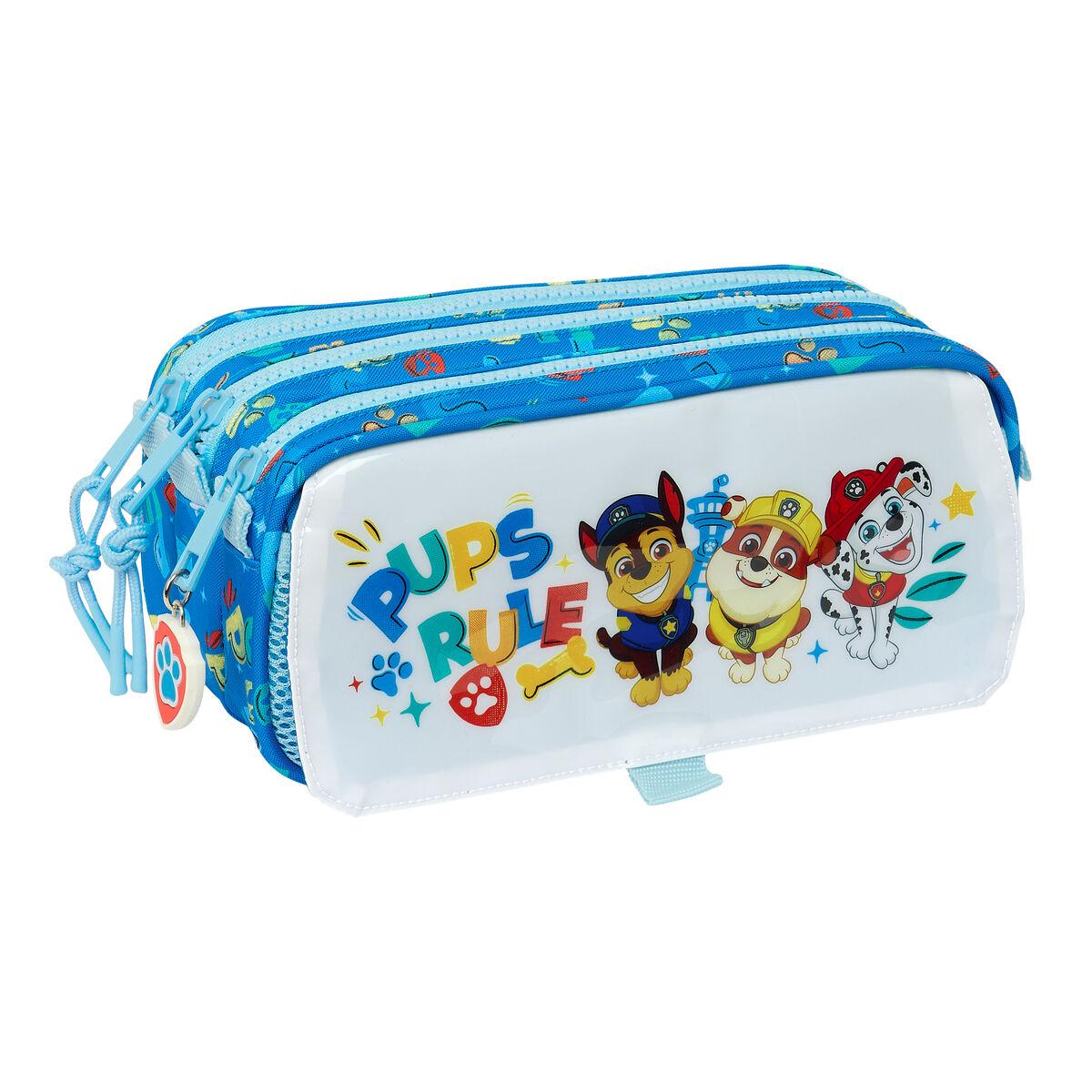 The Paw Patrol tredobbelt penalhus - Pups Rule, blå 21,5 × 10 × 8 cm