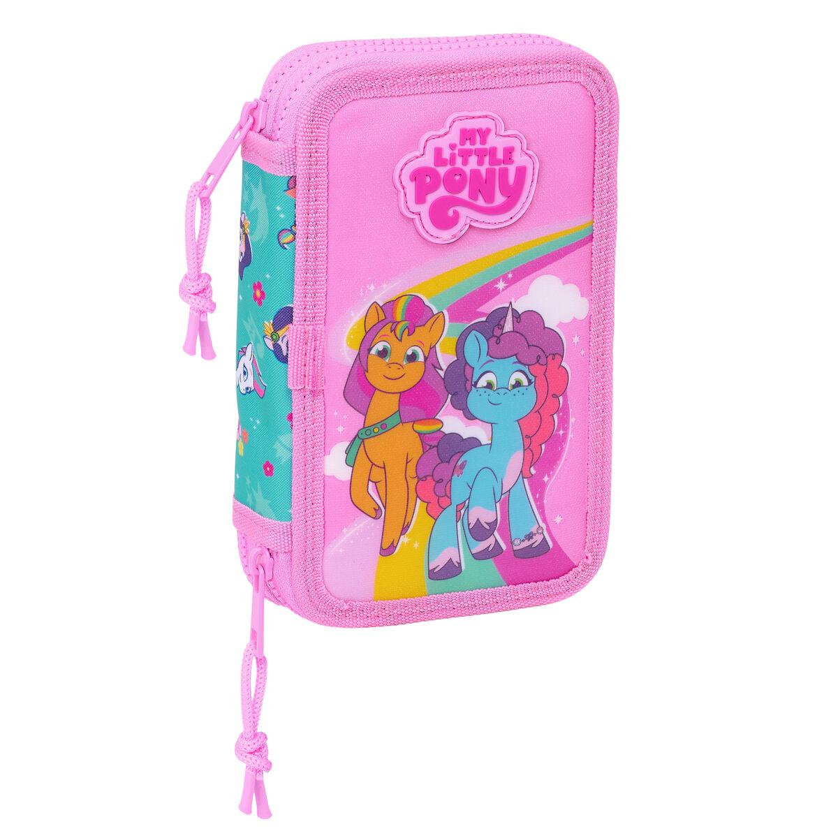 Dobbelt penalhus My Little Pony - Magic, pink/turkis, 28 dele (12,5 × 19,5 × 4 cm)