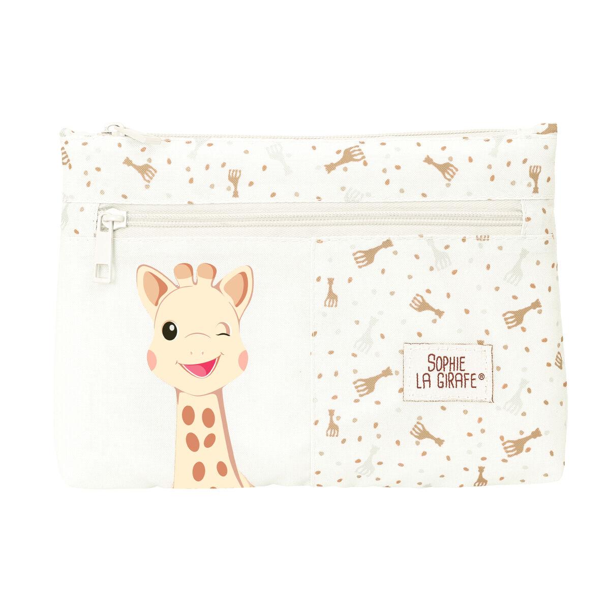 Sophie la Girafe dobbelt penalhus/carry-all - Beige 23 × 16 × 3 cm billede