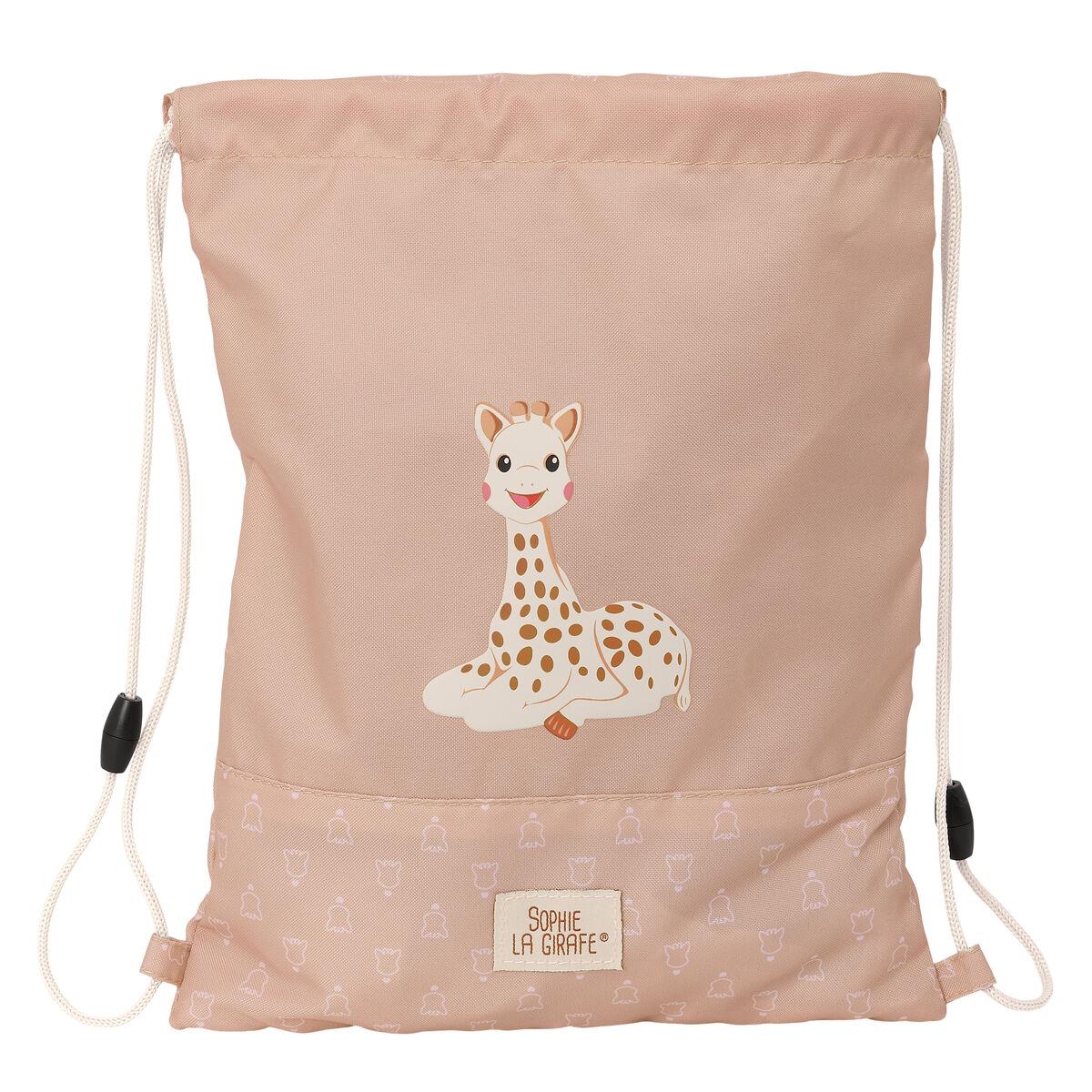 Sophie la Girafe rygsæk med snore - beige, 26 × 34 × 1 cm