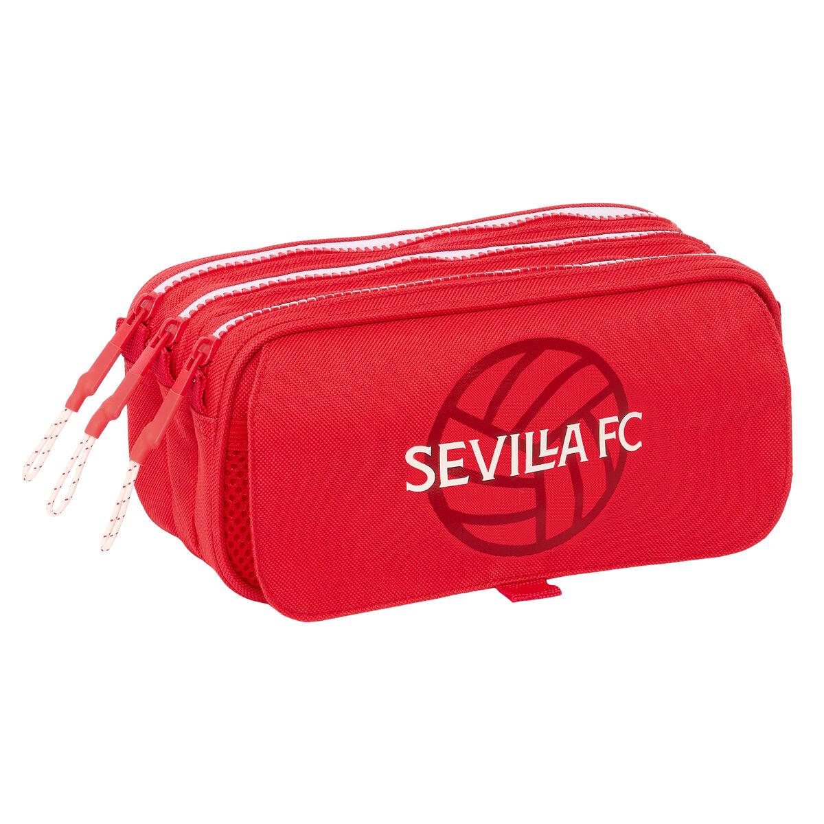 Sevilla Fútbol Club tredobbelt penalhus - rød, 21,5 × 10 × 8 cm