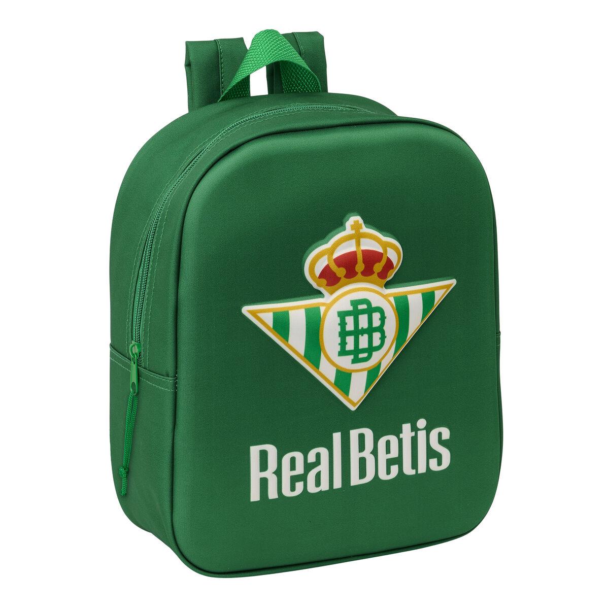 Skoletaske Real Betis Balompié - Grøn 22 × 27 × 10 cm, 3D