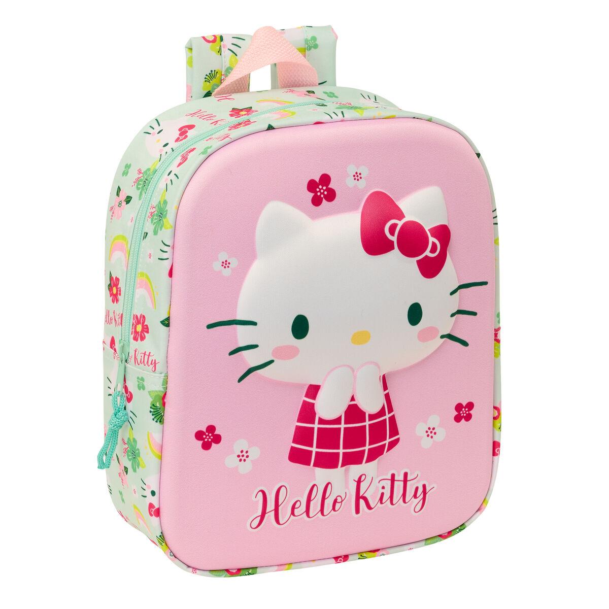 Hello Kitty skoletaske 3D - Grøn/Pink 22 × 27 × 10 cm