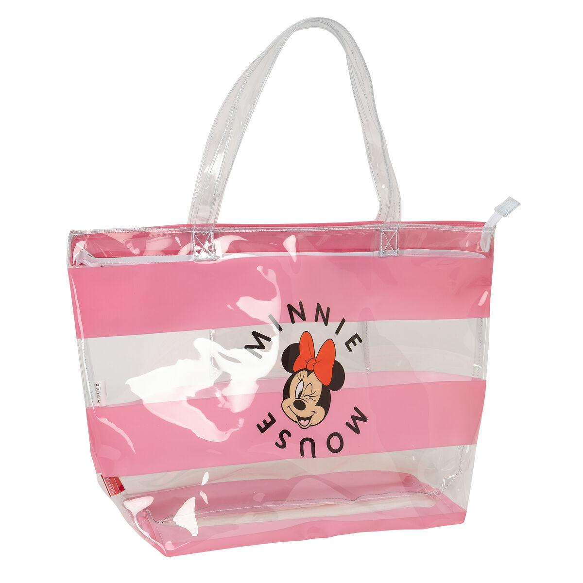 Minnie Mouse skuldertaske - Beach, pink og gennemsigtig