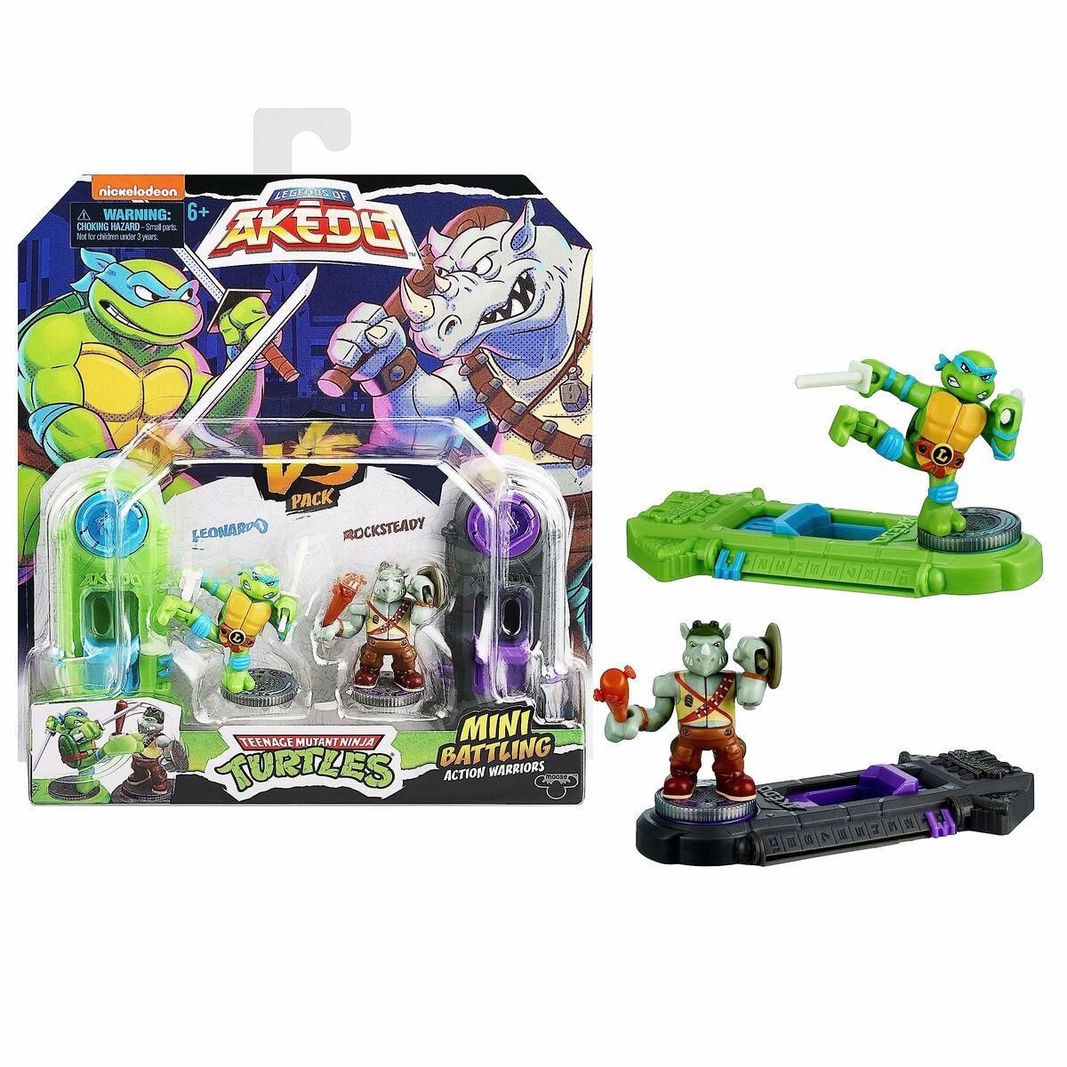 Teenage Mutant Ninja Turtles Legends of Akedo kampfigurer - Leonardo vs Rocksteady (mini)