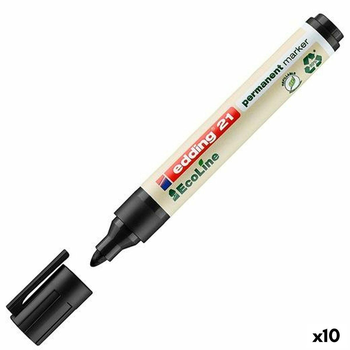 Edding 21 EcoLine sprittusch - sort, 1,5-3 mm (10 stk.)