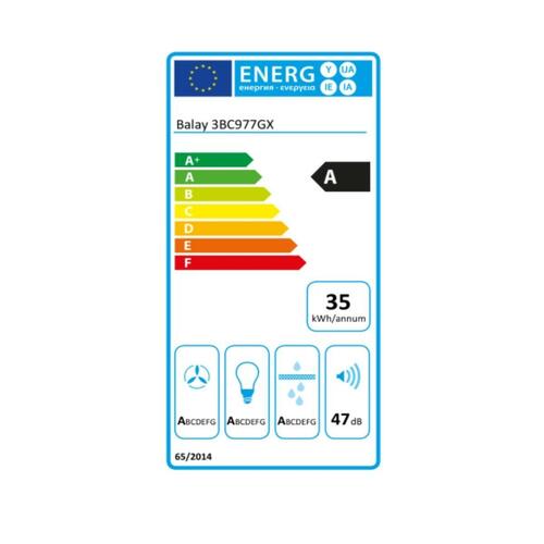 Konventions-emhætte Balay 3BC977GX 70 cm 671 m3/h 140W A Stål