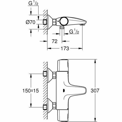 Hane med blandingsbatteri Grohe Metal Kobber