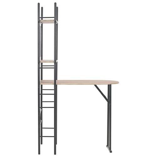 Foldbart spisebordssæt med hylde 3 dele MDF og stål