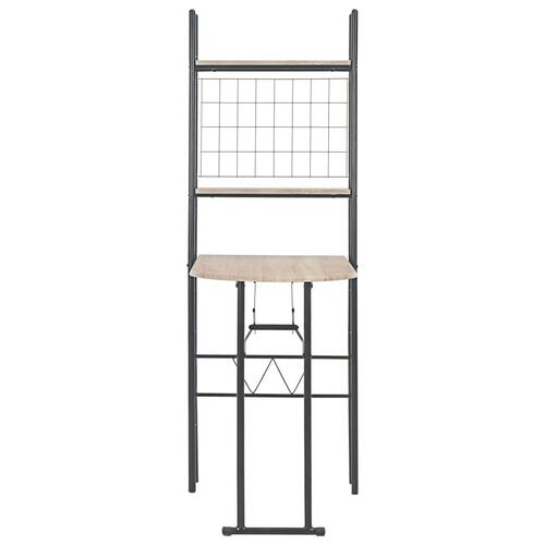 Foldbart spisebordssæt med hylde 3 dele MDF og stål