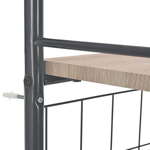 Foldbart spisebordssæt med hylde 3 dele MDF og stål