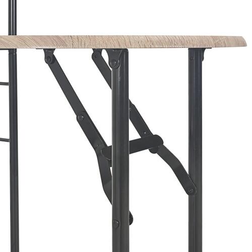 Foldbart spisebordssæt med hylde 3 dele MDF og stål