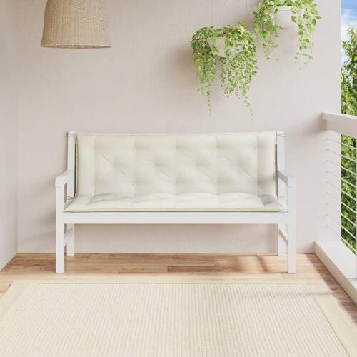 Hynder til havebænk 2 stk. 150x50x7 cm stof meleret cremefarvet